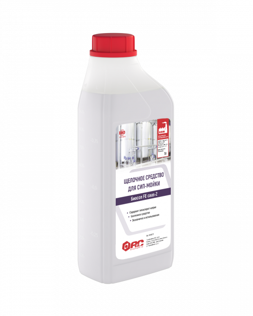 Щелочное средство для сип-мойки БИОСОП CAUS 2 с гипохлоритом натрия (1л)