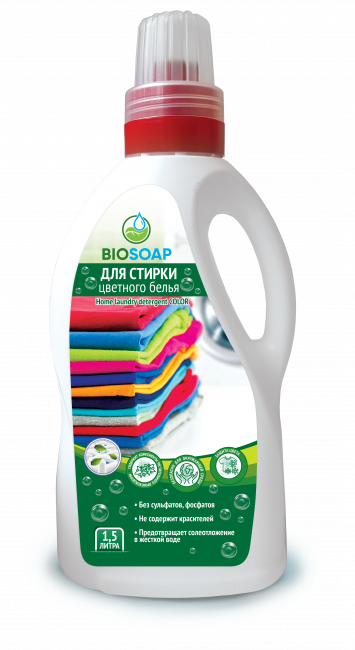 BIOSOAP. СРЕДСТВО ДЛЯ СТИРКИ ЦВЕТНОГО БЕЛЬЯ (1,5)