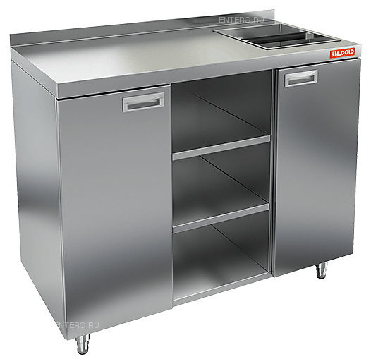 Стол для кофемашин с отверстием и бортом HICOLD НБМКМО-12/7Б